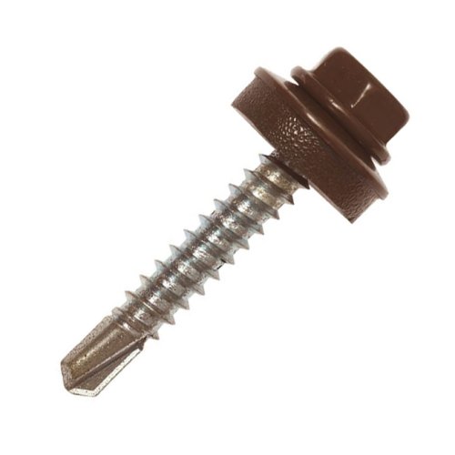 Саморез кровельный с буром 4,8х70 коричневый 1 шт. фото Саморез кровельный с буром 4,8х70 коричневый 1 шт. картинка